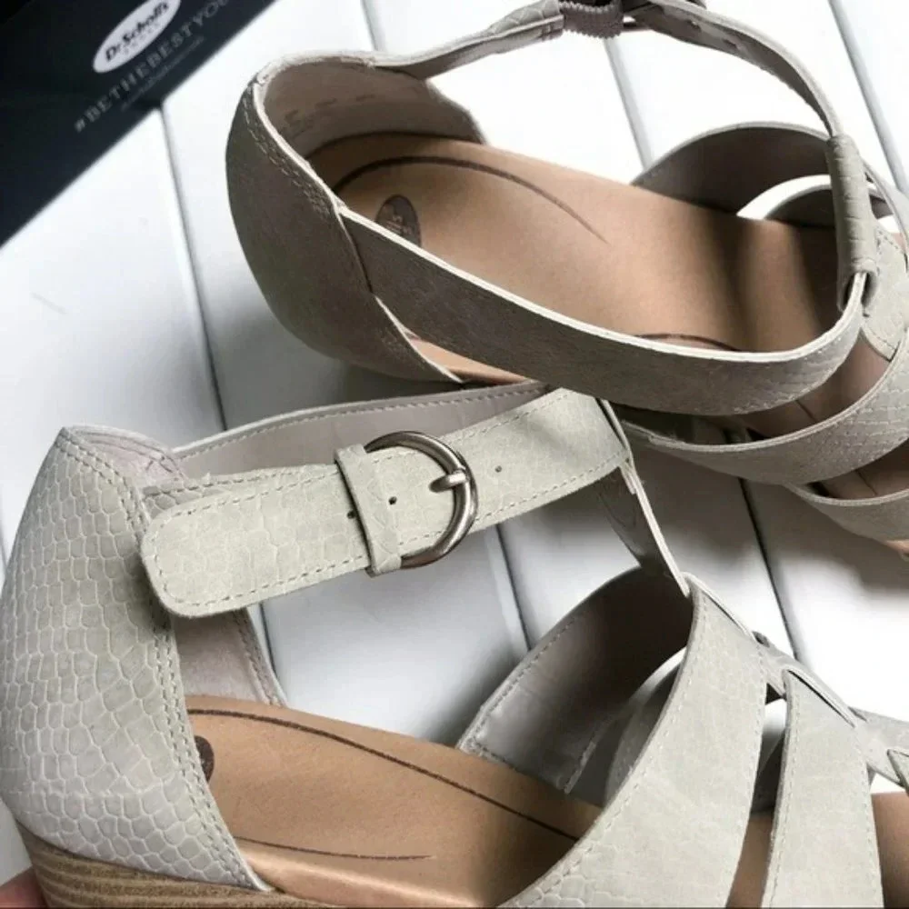 Dr. Scholl's Cream Bohemian Caged Wedges 11 NIB